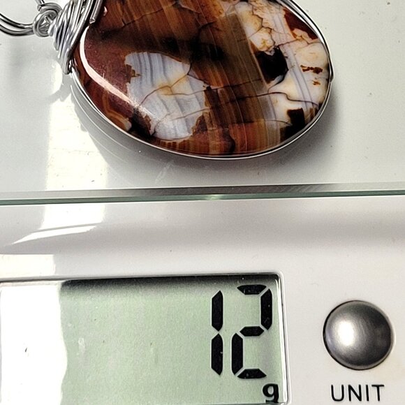 Amber Colored Agate Gemstone Pendant - Picture 11 of 11
